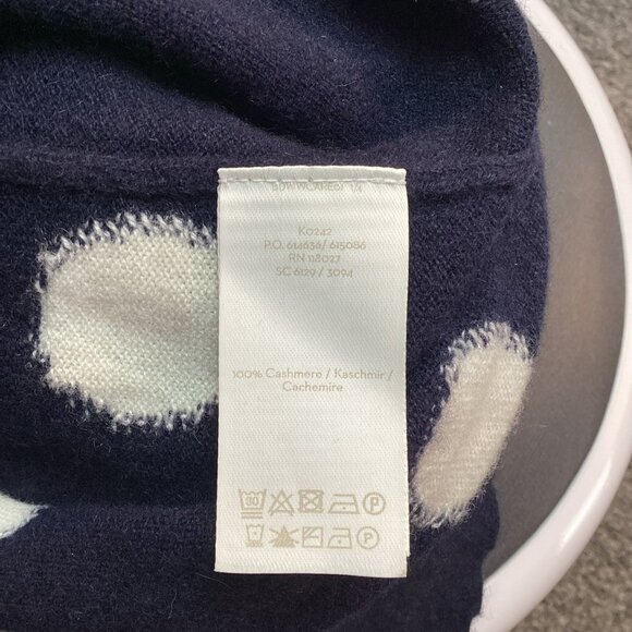 Boden Womens Cashmere Polka Dot Sweater Small Navy/White - Picture 8 of 9